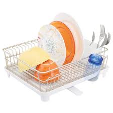 3d printed elephant cutlery drainer. Mdesign Kitchen Sink Dish Drainer Metal And Plastic Dish Rack For Kitchen Sink Dish Drying Rack With Drip Tray For Plates And Cutlery Satin And White Buy Online In