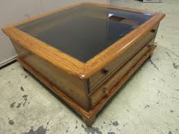 Price under 515 4 515 565 4 565 675 4 675 4 to go. Aa Laun Furniture Oak Coffee Table With Glass Top Display Drawer Lower Drawer Modern Industrial Style Furnishings Home Goods Dining Sets Accent Chairs Much More K Bid