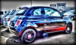 Lowered Fiat 500 Cabrio With16 Black Rwc Wheels 1 1 2 Coil Spring Lowering Kit Marangoni Tires And Custom Tape Stripe