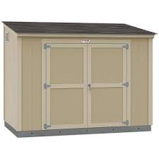 Installed The Tahoe Series Lean To 6 Ft X 10 Ft X 8 Ft 3 In Un Painted Wood Storage Building Shed And Sidewall Door