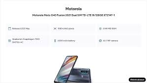 Motorola Moto G40 Fusion 2021 Dual SIM ...