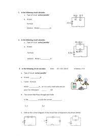 Determine the equivalent (total) resistance for each of the following. Series And Parallel Circuits Worksheet