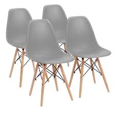Mid century modern dining chairs set of 4. Walnew Dining Chairs Pre Assembled Modern Style Dsw Chair Classic Shell Armless Indoor Kitchen Dining Living Room Side Chairs Set Of 4 Gray Walmart Com Mid Century Dining Chairs Midcentury Modern