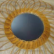 Maison 30 round wall mirror. Rattan Sunglass Mirror 1960 Le Palais Des Bricoles