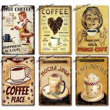 Blesiya rustic wooden coffee sign for coffee bar bakery wall art hanging decor. Vintage Coffee Themed Metal Sign 8 X 12 Kitchen Wall Decor