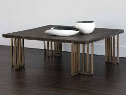 A perfect complement to the design. Sunpan Modern Home Mixt Brown Antique Brass 47 Wide Square Coffee Table Spn102942