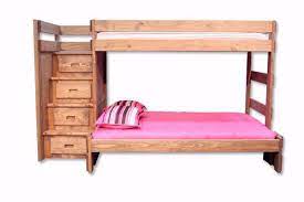 The bed is made out of bright solid wood and has a set of six drawers on the side as well as additional ones inside of the stairs. Duncan Twin Over Full Staircase Bunk Bed Light Brown Home Furniture Plus Bedding