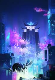 My dream city is surrounded with green foliage, shrubs and plants bearing flowers of different colors that gives a magnificent view. Anastasia Kirillova Dream City Cyberpunk