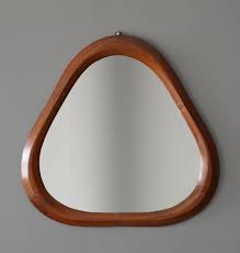 Italian Designer, Modernist Mirror, Walnut, Mirror Glass, Italy, 1950s For  Sale at 1stDibs