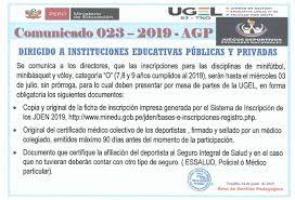 Comunicado Juegos Deportivos Escolares Nacionales 2019