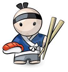 Sushi Chef Holding Large Chopsticks And Food Clipart Illustrations 3d And Vector 0x6985 Illustration Sushi Chef Chef Cartoon
