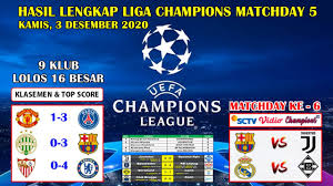 Hasil liga champion tadi malam 2019 terbaru highlight cuplikan gol hasil pertandingan sepak bola barcelona vs liverpool. Hasil Liga Champion Tadi Malam Manchester United Vs Psg Uefa Champions League 2020 2021 Youtube