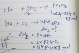 Made by faculty at the un. The Standard Heat Of Formation Of Fe2o3 Is 824 2kj Mol Calculate Heat Change For The Reaction 4fe S Brainly In