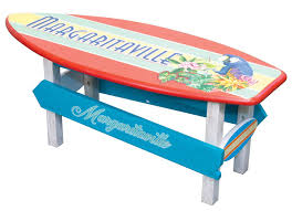 Amazon Com Margaritaville Outdoor Surfboard Coffee Table Patio Lawn Garden Surfboard Coffee Table Wooden Bench Indoor Unique Coffee Table