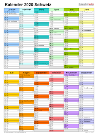Trotzdem fühlen sich viele menschen mit der eigenen vorlage für solche musterverträge nicht sicher und möchten sich einen download für einen vertrag kaufen. Kalender 2020 Schweiz In Excel Zum Ausdrucken