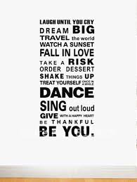 Laugh Until You Cry Fall In Love Dance And Sing Vinyl Wall Stickers Wall Sticker Words