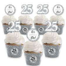 Get motivations for your parties, events and home with our inspiring and unique party and decoration supplies. Set Of 24 Anniversary Party Clear Treat Picks We Still Do Dessert Cupcake Toppers 25th Wedding Anniversary Cake Cupcake Toppers Cupcake Toppers