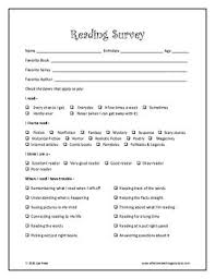 Free Reading Survey Great For Grades 2 6 Reading Survey Middle School Reading 6th Grade Reading