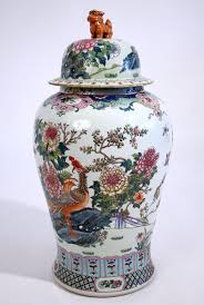 Antique Chinese Lidded Floor Vase Porcelain Decor Floor Vase Chinese Porcelain Vase
