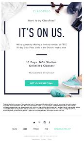 sent trigger sl jump on this free 10 day trial free trial email offer from classpass デザイン