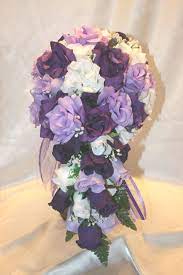 Wedding flowers bridal bouquet 9 pc. Purple Lapis Lavender Lilac Roses Cascade Bridal Bouquet Silk Wedding Flowers Ebay Silk Flowers Wedding Artificial Wedding Bouquets Wedding Bridal Bouquets