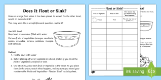 float or sink science experiment