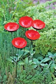 Poppy Sways Set Of 5 Metal Flowers Rain Water Collection Rain Water Collection System