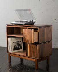 Walnut Record Player Stand With Images Record Player Stand Record Storage Wood