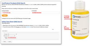 certificate of analysis coa and safety data sheet sds search