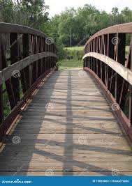 Bridge front view stock photo. Image of wood, river, park