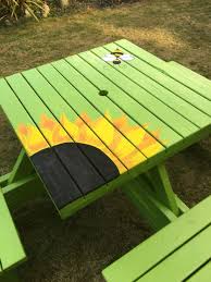 Garden Table Designs Painted Picnic Tables Diy Picnic Table Picnic Table Makeover