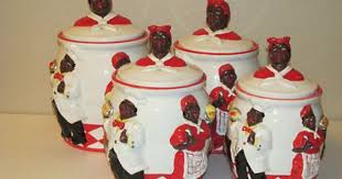 3pc Canister African American Black Chef Kitchen Decor 3d Black Chef And Aunt Jemima 4 Each Canister Set Made By Kmc Ebay Cookie Jars Vintage Canister Sets African Dolls