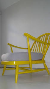 Revitalize the chairs in your dining room set by replacing worn seat pads and fabric with new fabric and foam. Ercol Retro Chair Mid Century Refurbished Vintage Yellow Fawn Ercol Retro Chair Ercol Furniture