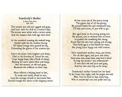 Somebodys Mother Poem Mary Dow Brine Print Gift For Mom Etsy Mother Poems Poems Mom Poems