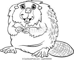 There is no limit to your creativity here, whether you can color beaver inside the lines or not. Beaver Animal Cartoon Coloring Page Black And White Cartoon Illustration Of Cute Beaver Animal For Coloring Book Canstock