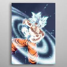 goku mastered ultra instinct by spaceweaver metal posters displate 悟空壁紙 ゴクウ ドラゴンボール