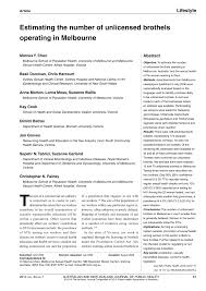 PDF) Estimating the number of unlicensed brothels operating in Melbourne