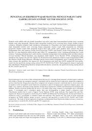 Bentuk lain dari gerakan kreatif adalah menari. Pdf Pengenalan Ekspresi Wajah Manusia Menggunakan Tapis Gabor 2 D Dan Support Vector Machine Svm