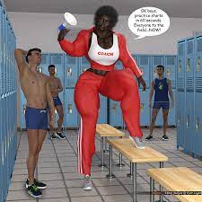 Ebony female bodybuilder flexing and toying. Kurt Logan Coach Ebony
