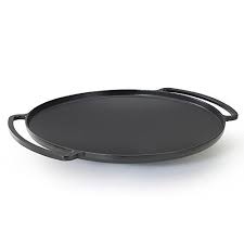 Essenso Enameled Cast Iron Pizza Pan 14 Inch Baking Pan Stir Fry Pan Heats And Bakes In All Ovens Paella Pan Cast Iron Pizza Pan Specialty Cookware