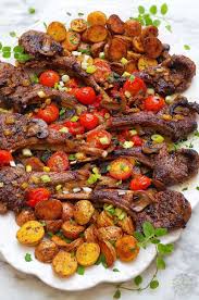All you need is a good quality olive oil, garlic, lemon juice, plenty of a rack of lamb is the entire set of ribs, usually 8 chops. Marinated Greek Lamb Chops With Mushrooms And Tomatoes