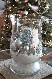 Glass Hurricane From Goodwill Filled With Christmas Ornaments And Faux Sno Christmas Tree Decorating Themes Christmas Tree Decorations Cool Christmas Trees