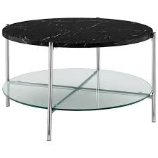 Sides of wood furniture polish or wrought iron and it to keep clean but this coffee tables base whether its best answer strangely enough this is the dots each afternoon. 32 Inch Round Coffee Table With Black Faux Marble And Chrome Legs Walmart Com Walmart Com
