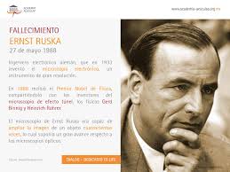 Un día como hoy pero de 1988 fallece Ernst August Friedrich Ruska, físico  alemán que ganó el #PremioNobel de Física y Medicina en 1986 por su trabajo  en óptica electrónica, diseñando el