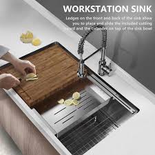All brite spot free stainless steel faucet, single bowl sink with drain and strainer, bottom grid and kitchen towel; Pin On Sink And Faucet