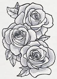 Painterly Shading Set Inside These Large Blooms Give A Lavish Feel To This Gorgeous Design Rose Drawing Tattoo Roses Drawing Flower Drawing