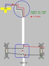 New ceiling fan/light only has 3 wires: Wiring Bathroom Exhaust Fan Light With Two Switches Doityourself Com Community Forums