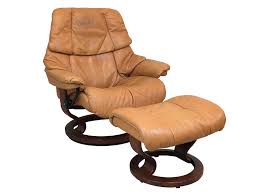 Ekornes stressless leather recliner chair. Ekornes Stressless Reno Leather Recliner Chair W Ottoman Large Peach Apricot Color Norway Stressforless Com