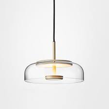 Two Layer Led Clear Glass Pendant Light