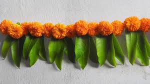 Diwali Toran Making With Marigold Flowers Mango Leaves Diwali Decorati Diy Diwali Decorations Flower Decorations Diy Diwali Decorations